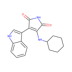 O=C1NC(=O)C(c2c[nH]c3ccccc23)=C1NC1CCCCC1 ZINC000028370342