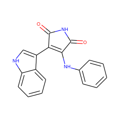 O=C1NC(=O)C(c2c[nH]c3ccccc23)=C1Nc1ccccc1 ZINC000028388185