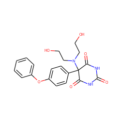 O=C1NC(=O)C(c2ccc(Oc3ccccc3)cc2)(N(CCO)CCO)C(=O)N1 ZINC000084723722