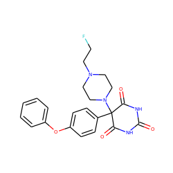 O=C1NC(=O)C(c2ccc(Oc3ccccc3)cc2)(N2CCN(CCF)CC2)C(=O)N1 ZINC000073200243