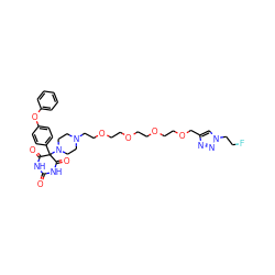 O=C1NC(=O)C(c2ccc(Oc3ccccc3)cc2)(N2CCN(CCOCCOCCOCCOCc3cn(CCF)nn3)CC2)C(=O)N1 ZINC000082149493