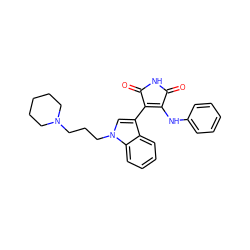 O=C1NC(=O)C(c2cn(CCCN3CCCCC3)c3ccccc23)=C1Nc1ccccc1 ZINC000028391608