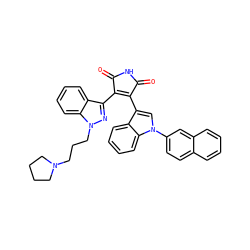 O=C1NC(=O)C(c2nn(CCCN3CCCC3)c3ccccc23)=C1c1cn(-c2ccc3ccccc3c2)c2ccccc12 ZINC000028111765