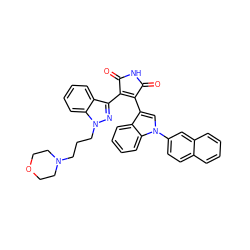 O=C1NC(=O)C(c2nn(CCCN3CCOCC3)c3ccccc23)=C1c1cn(-c2ccc3ccccc3c2)c2ccccc12 ZINC000028112140