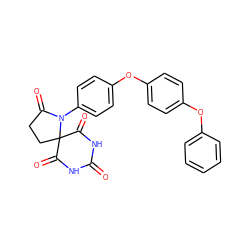 O=C1NC(=O)C2(CCC(=O)N2c2ccc(Oc3ccc(Oc4ccccc4)cc3)cc2)C(=O)N1 ZINC000003819197