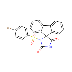 O=C1NC(=O)C2(c3ccccc3-c3ccccc32)N1S(=O)(=O)c1ccc(Br)cc1 ZINC000299852937