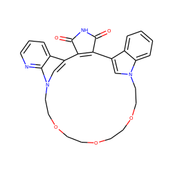 O=C1NC(=O)C2=C1c1cn(c3ccccc13)CCOCCOCCOCCn1cc2c2cccnc21 ZINC000013526862