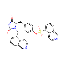 O=C1NC(=O)N(Cc2cccc3cnccc23)[C@@H]1Cc1ccc(OS(=O)(=O)c2cccc3cnccc23)cc1 ZINC000205341868