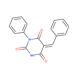 O=C1NC(=O)N(c2ccccc2)C(=O)/C1=C\c1ccccc1 ZINC000000341556