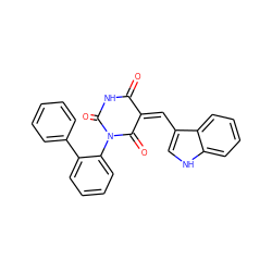 O=C1NC(=O)N(c2ccccc2-c2ccccc2)C(=O)/C1=C\c1c[nH]c2ccccc12 ZINC000029126781