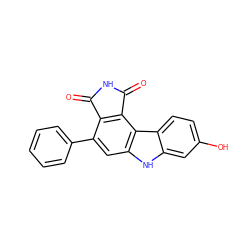 O=C1NC(=O)c2c1c(-c1ccccc1)cc1[nH]c3cc(O)ccc3c21 ZINC000034804041