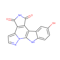 O=C1NC(=O)c2c1c1c3cc(O)ccc3[nH]c1n1nccc21 ZINC000084724921