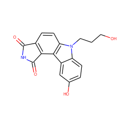 O=C1NC(=O)c2c1ccc1c2c2cc(O)ccc2n1CCCO ZINC000040379986