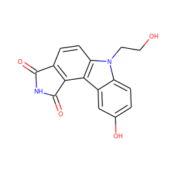 O=C1NC(=O)c2c1ccc1c2c2cc(O)ccc2n1CCO ZINC000040901279