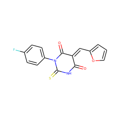 O=C1NC(=S)N(c2ccc(F)cc2)C(=O)/C1=C/c1ccco1 ZINC000001260221