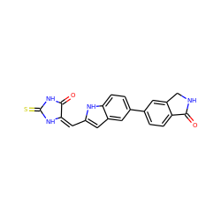 O=C1NC(=S)N/C1=C/c1cc2cc(-c3ccc4c(c3)CNC4=O)ccc2[nH]1 ZINC000103237686