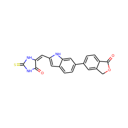 O=C1NC(=S)N/C1=C/c1cc2ccc(-c3ccc4c(c3)COC4=O)cc2[nH]1 ZINC000101464034