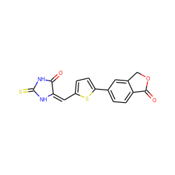 O=C1NC(=S)N/C1=C/c1ccc(-c2ccc3c(c2)COC3=O)s1 ZINC000101463974