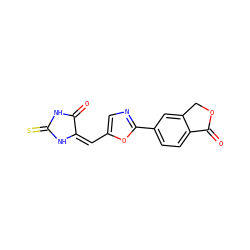 O=C1NC(=S)N/C1=C/c1cnc(-c2ccc3c(c2)COC3=O)o1 ZINC000101463997