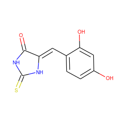 O=C1NC(=S)N/C1=C\c1ccc(O)cc1O ZINC000100383965