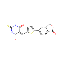 O=C1NC(=S)NC(=O)C1=Cc1ccc(-c2ccc3c(c2)COC3=O)s1 ZINC000073219388