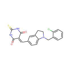 O=C1NC(=S)NC(=O)C1=Cc1ccc2c(c1)CCN2Cc1ccccc1Cl ZINC000017208849