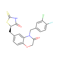 O=C1NC(=S)S[C@@H]1Cc1ccc2c(c1)N(Cc1ccc(F)c(Cl)c1)C(=O)CO2 ZINC000095564470