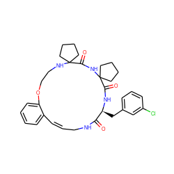 O=C1NC/C=C\c2ccccc2OCCNC2(CCCC2)C(=O)NC2(CCCC2)C(=O)N[C@H]1Cc1cccc(Cl)c1 ZINC000211409977