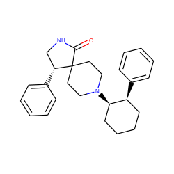 O=C1NC[C@@H](c2ccccc2)C12CCN([C@@H]1CCCC[C@@H]1c1ccccc1)CC2 ZINC000013982638