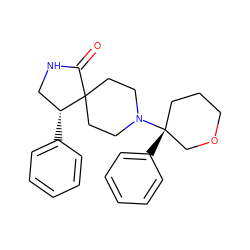 O=C1NC[C@@H](c2ccccc2)C12CCN([C@]1(c3ccccc3)CCCOC1)CC2 ZINC000038147593