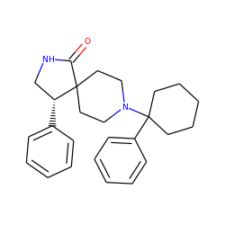 O=C1NC[C@@H](c2ccccc2)C12CCN(C1(c3ccccc3)CCCCC1)CC2 ZINC000013982661