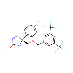 O=C1NC[C@](COCc2cc(C(F)(F)F)cc(C(F)(F)F)c2)(c2ccc(F)cc2)N1 ZINC000028570128