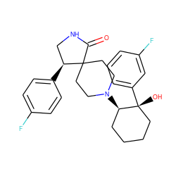 O=C1NC[C@H](c2ccc(F)cc2)C12CCN([C@@H]1CCCC[C@@]1(O)c1cccc(F)c1)CC2 ZINC000169361512