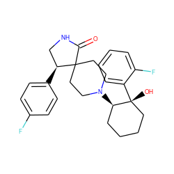 O=C1NC[C@H](c2ccc(F)cc2)C12CCN([C@@H]1CCCC[C@@]1(O)c1ccccc1F)CC2 ZINC000169354804