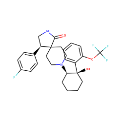 O=C1NC[C@H](c2ccc(F)cc2)C12CCN([C@@H]1CCCC[C@@]1(O)c1ccccc1OC(F)(F)F)CC2 ZINC000169354727