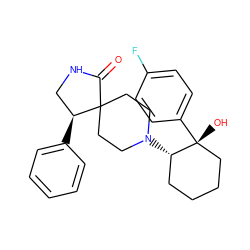 O=C1NC[C@H](c2ccccc2)C12CCN([C@H]1CCCC[C@@]1(O)c1ccc(F)cc1)CC2 ZINC000013982644