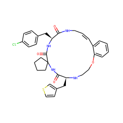 O=C1NC2(CCCC2)C(=O)N[C@@H](Cc2ccc(Cl)cc2)C(=O)NC/C=C\c2ccccc2OCCN[C@H]1Cc1ccsc1 ZINC001772638610