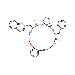 O=C1NC2(CCCC2)C(=O)N[C@@H](Cc2ccccc2)C(=O)NC/C=C\c2ccccc2OCCN[C@H]1Cc1ccc2ccccc2c1 ZINC001772596295