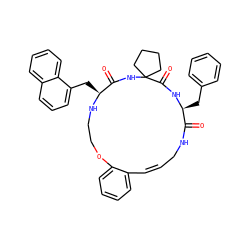 O=C1NC2(CCCC2)C(=O)N[C@@H](Cc2ccccc2)C(=O)NC/C=C\c2ccccc2OCCN[C@H]1Cc1cccc2ccccc12 ZINC001772620832