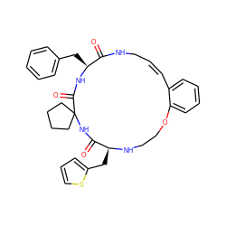 O=C1NC2(CCCC2)C(=O)N[C@@H](Cc2ccccc2)C(=O)NC/C=C\c2ccccc2OCCN[C@H]1Cc1cccs1 ZINC001772631367