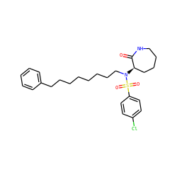 O=C1NCCCC[C@H]1N(CCCCCCCCc1ccccc1)S(=O)(=O)c1ccc(Cl)cc1 ZINC000028957784