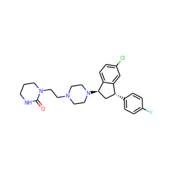 O=C1NCCCN1CCN1CCN([C@@H]2C[C@@H](c3ccc(F)cc3)c3cc(Cl)ccc32)CC1 ZINC000022441357