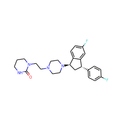 O=C1NCCCN1CCN1CCN([C@@H]2C[C@@H](c3ccc(F)cc3)c3cc(F)ccc32)CC1 ZINC000022441338