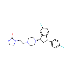 O=C1NCCN1CCN1CCN([C@@H]2C[C@@H](c3ccc(F)cc3)c3ccc(F)cc32)CC1 ZINC000026376998