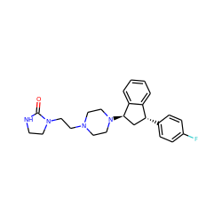 O=C1NCCN1CCN1CCN([C@@H]2C[C@@H](c3ccc(F)cc3)c3ccccc32)CC1 ZINC000022463226