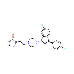 O=C1NCCN1CCN1CCN([C@H]2C[C@H](c3ccc(F)cc3)c3ccc(F)cc32)CC1 ZINC000026375730