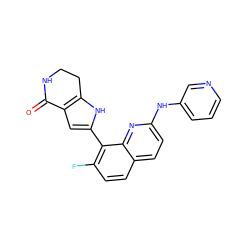 O=C1NCCc2[nH]c(-c3c(F)ccc4ccc(Nc5cccnc5)nc34)cc21 ZINC000222341986