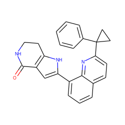 O=C1NCCc2[nH]c(-c3cccc4ccc(C5(c6ccccc6)CC5)nc34)cc21 ZINC000222367161