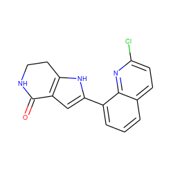 O=C1NCCc2[nH]c(-c3cccc4ccc(Cl)nc34)cc21 ZINC000222359053