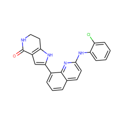 O=C1NCCc2[nH]c(-c3cccc4ccc(Nc5ccccc5Cl)nc34)cc21 ZINC000222371826